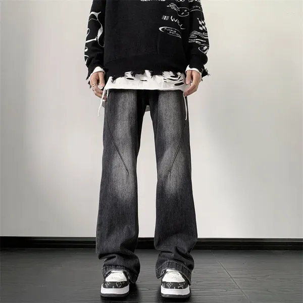 Jeans da uomo Pantaloni larghi a gamba larga Pantaloni larghi dritti casual moda coreana Denim Street Wear 2024 Abbigliamento P156