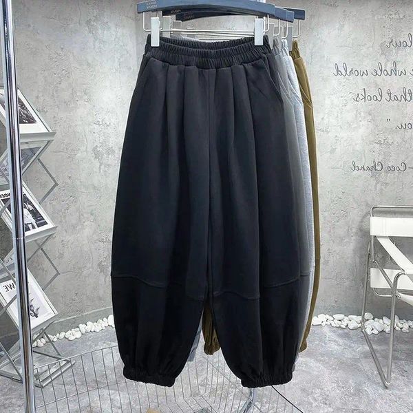 Женские брюки Deeptown, винтажные черные шаровары большого размера, женские серые спортивные штаны в стиле Харадзюку, уличная мода, модные брюки, повседневные свободные брюки осень-зима