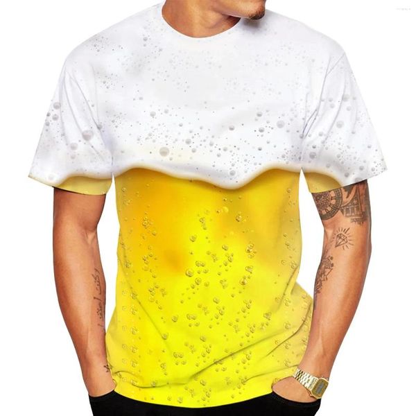 T-shirt da uomo T-shirt divertenti Birra Stampa 3D Streetwear Uomo Donna Moda Maglietta oversize a maniche corte con o-collo Harajuku T-shirt per bambini Top