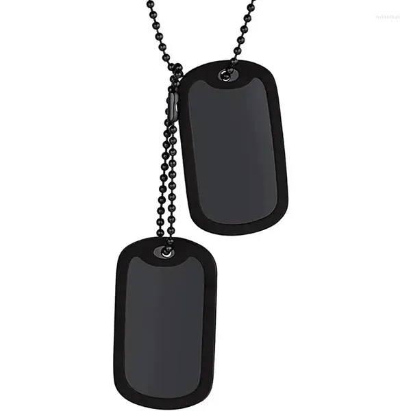 Colares Pingente Richsteel Hip Hop Militar Exército Estilo Duplo Cão Tag Colar Com Para Homens Mulheres Personalizado ID / Nome Jóias