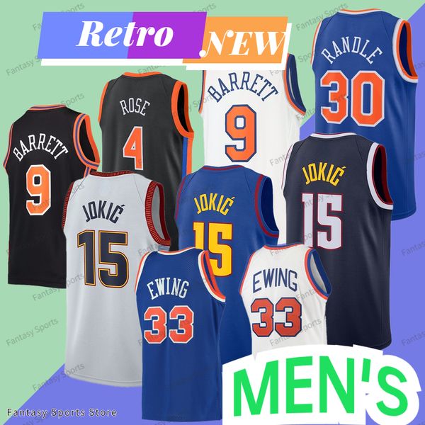 Patrick 33 Ewing Jersey Retro Jokic Basketball Jamal 27 Murray Julius 30 Randle Nikola Derrick 4 Rose Jerseys Neue Vintage-Shirts