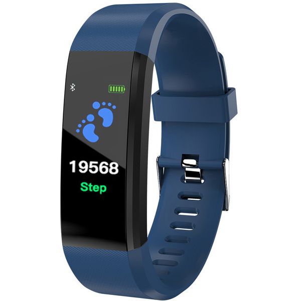 Hot 115 Plus Bluetooth Sports Smart Bracelet Tracker Wrist Raist Monitor de pulseiras à prova d'água Watch Watch Universal