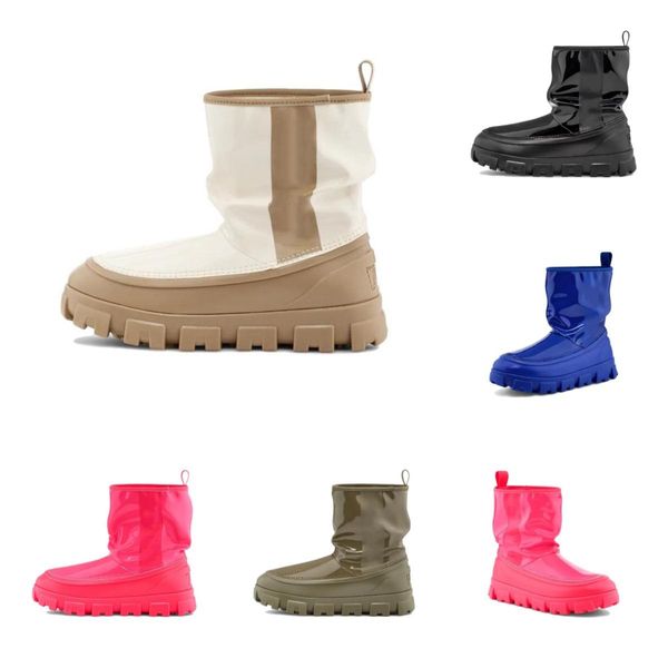 designer uggs ugglie botas australianas austrália mulheres inverno neve Moda pele peludo cetim bota tornozelo botas mulheres neves meio joelho curto