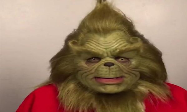 Parti Maskeleri Yeşil Kürk Grinch Noel Geek Tam Yüz Lateks Maske Eldivenleri Cadılar Bayramı Komik Cosplay5865625