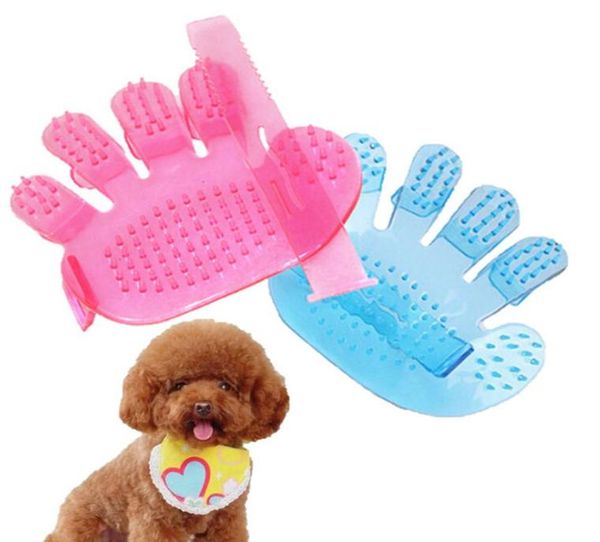 Articoli per animali domestici Plastica in PVC Pulizia del cane Pettine da bagno Spazzola per doccia Spazzole per toelettatura Guanto da massaggio per cani Gatti Design a cinque dita6494100