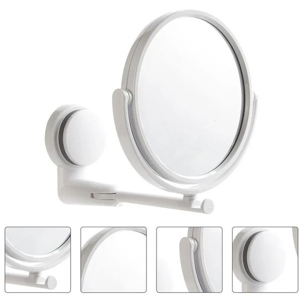 Espelhos compactos sem perfuração criativa ventosa espelho de maquiagem ângulo ajustável dobrável estilo simples espelho cosmético montado na parede para banheiro 231120