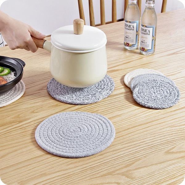 Tischsets 1 Stück Nordic Cotton Braid Cup Pad Mat Wärmedämmung Topflappen Rutschfeste Tischdecke Untersetzer Kaffee Getränk Tee für die Küche