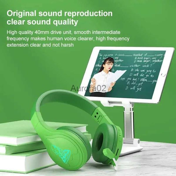Cep telefonu kulaklıklar kablosuz kulaklıklar çocuklar serin rgb kask kulaklık ile mikrofon gürültüsü ile pc telefon oyunları için stereo müzik kulaklığı yq231120