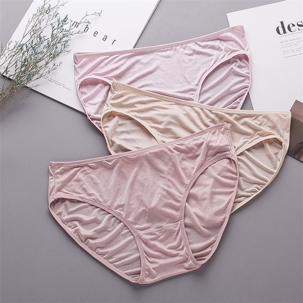 Damen-Höschen 3ER-PACK 100% reine Strickseide Damen Sexy Spitzenhöschen Kurze Unterwäsche Dessous M L XL 2XL SG014 230420