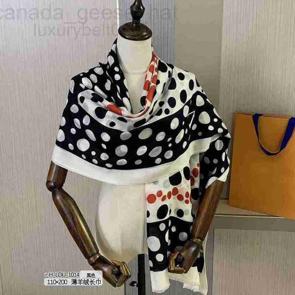 Sciarpe di design di lusso Designer New Wave Dot Sciarpe di cashmere Anello da donna Velluto Morbido e leggero Sciarpa lunga Scialle Doppio uso Autunno Inverno Calore 2HFY