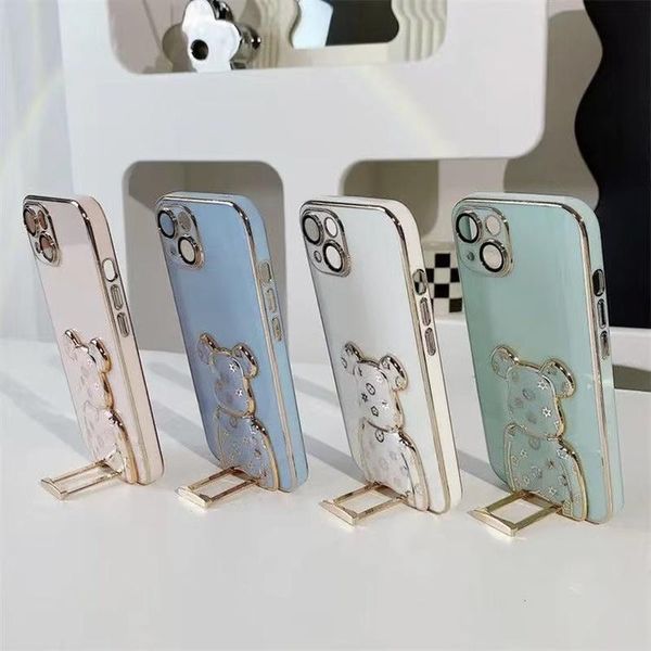 Телефонная корпуса для покрытия цветочной конфеты Bead Bear Holder Braf Brap для iPhone 14 13 12 11 Pro Max xr x/xs xs Макс.