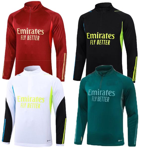 NOVO 2023 2024 Arsen Tracksuit Jersey Mensoccer Futebol 23 24 Metade Puxado Manga Longa Futebol Futebol Gunners Terno de Treinamento Survetement Foot Chandal Jogging Top