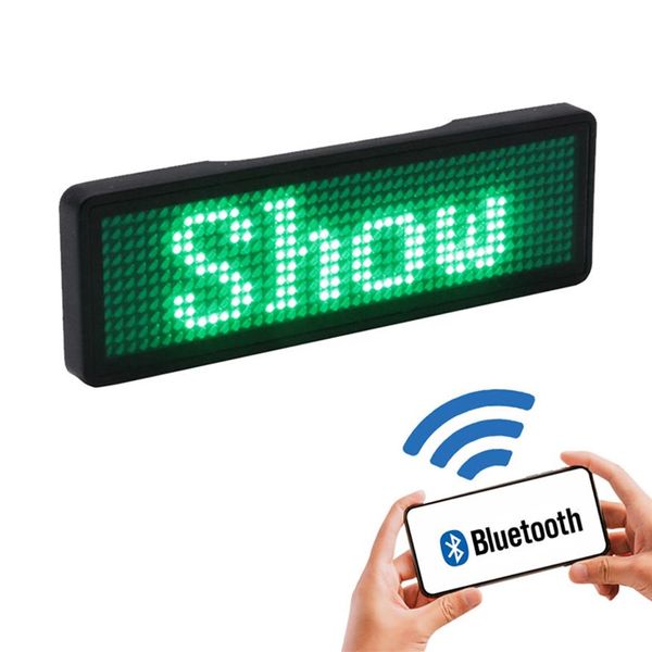 Tamamen Yeni Bluetooth LED Adı Rozet Aydınlatma Desteği Çok dilli çoklu programlı küçük LED'ler Ekran HD metin basamakları desen ekran287j