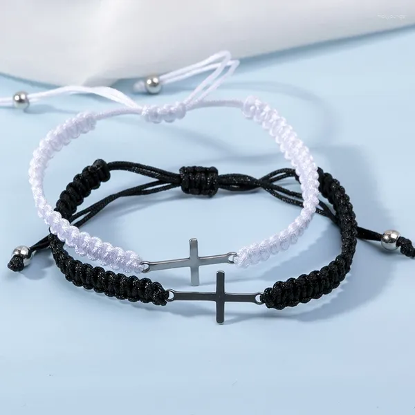 Charm Armbänder Sansango 2 teile/satz Trendy Kreuz Handgemachte Einstellbare Geflochtene Armband Für Frauen Männer Schmuck Paare Glück Geschenk