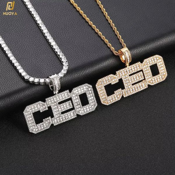 Colares Pingente Colar de Carta Personalizado para Homens e Mulheres Hip Hop Ice Out Rap Cantor 18K Jóias de Ouro 231120