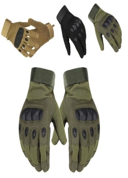 Sport Outdoor Guanti tattici dell'esercito Airsoft Tiro Bicicletta Combattimento Paintball senza dita Carbonio duro Knuckle Dito pieno Ciclismo Gl3994543