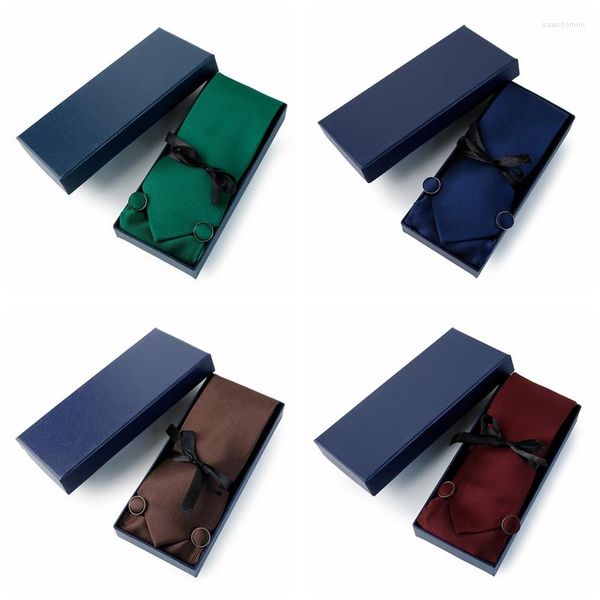 Caixa de presente do conjunto de gravatas de laço para homens para bolso square abonete
