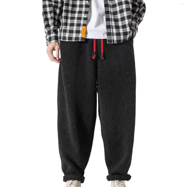 Pantaloni da uomo maschili con tasche in comodi pantaloni sportivi da jogging per uomo invernali H e spessi e caldi allentati casual 4 1