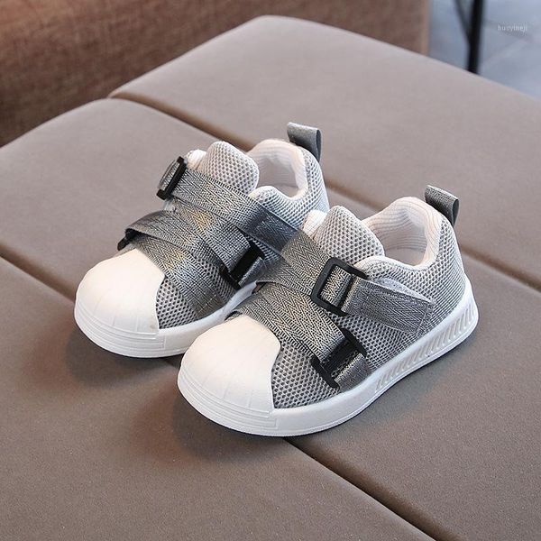 Tênis de moda primavera de moda infantil sapatos de malha casual para meninos meninos tenis crianças apartamentos confortáveis ​​telas de bebê