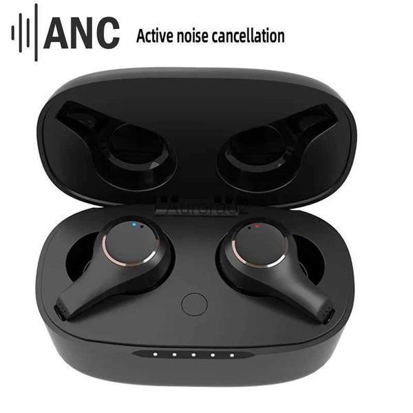 Handy-Kopfhörer Neues TWS-Bluetooth-Headset mit aktiver Geräuschunterdrückung V5.0 Touch Control ANC Sport Wasserdichter Bass Drahtloser Kopfhörer Gaming-Ohrhörer YQ231120