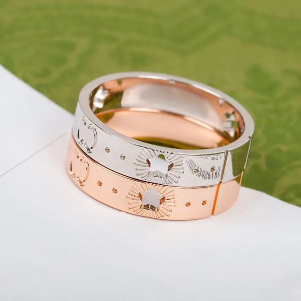 Anéis de designer para homens homens de estrela anéis de recorte estreitos top top aço inoxidável jóias para amantes de joias do presente três cores