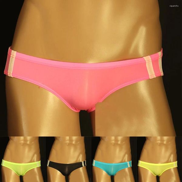 Unterhosen 2023 Sissy Höschen Herren Sexy G-String Slips T-Back Nahtlose Unterwäsche Eis Seide Tanga Herren Bikini Erotische Dessous