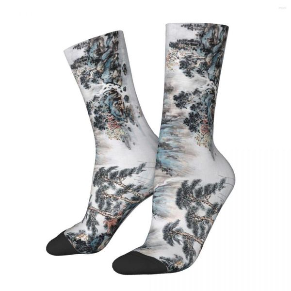 Herrensocken Damen Herren Landschaften Chinese Ink Wash Painting Merchandise Superweiche Weihnachtsgeschenkidee