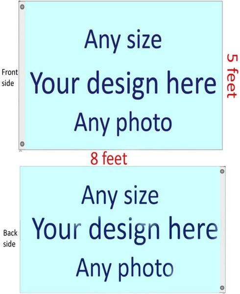 5x8 Fuß doppelseitige Flagge mit individuellem Druck und 2 Ösen auf der Hülle7101629