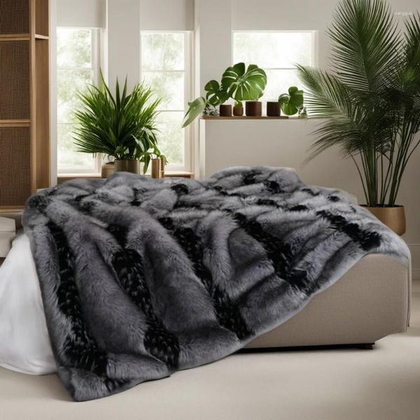 Decken Luxus Kunstpelz Flauschig Kein Haarausfall Für Betten Sofa Abdeckung Wohnzimmer Schlafzimmer Natürliche Weiche High-end Dekorative Decke