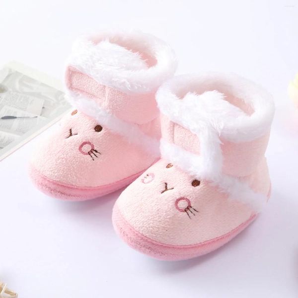 Primeiros caminhantes inverno quente nascido criança botas 1 ano bebê meninas meninos sapatos macios sola neve 0-18m antiderrapante para