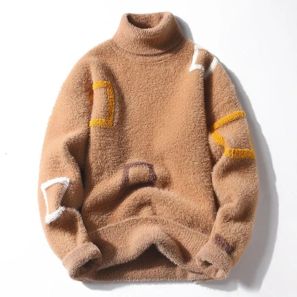 Maglioni da uomo 2023 Inverno stile della Corea di alta qualità moda addensare maglione di lana uomini caldi pullover a collo alto taglia maschile M 3XL 231120