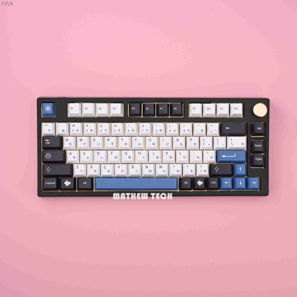 Teclados Mathew Tech MK80 Teclado mecânico do Ártico Crílico Swappable Hot-Swappable Wireless Wireless 75% Layout Gateron Milky Yellow Switch