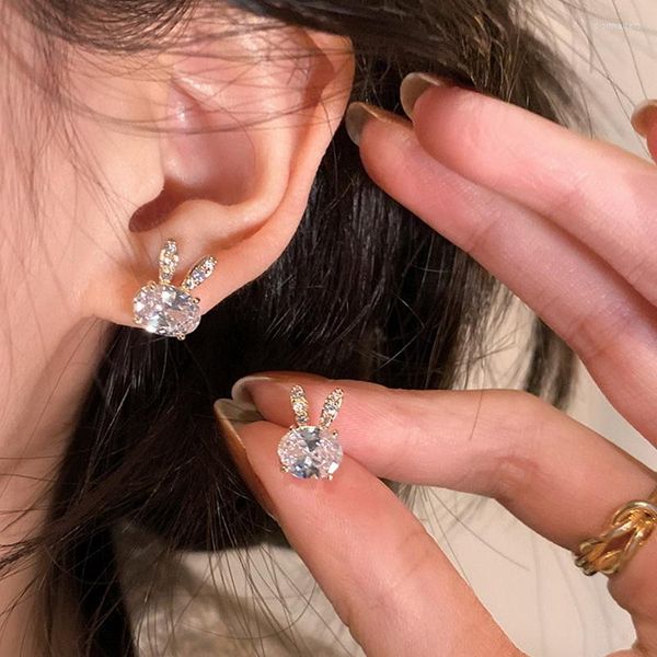 Orecchini per borchie Crystal Zircone per donne adorabili clip per le ossa di perle di perla per perla