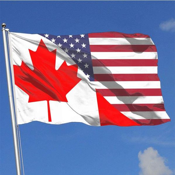 Bandeira rápida da amizade do Canadá, EUA, impressão personalizada 3x5 pés 150x90 cm, suspensão nacional para ambientes internos e externos 5082659