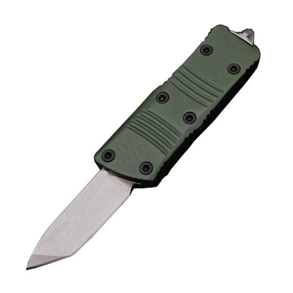 1 pz di alta qualità economico piccolo coltello tattico AUTO D2 Stone Wash Blade Zn-al manico in lega coltelli da tasca EDC esterni con borsa in nylon