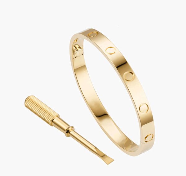 Love High Edition Love Cuff Screw Pulseira Designer Pulseiras Bangles para Mulheres Homens Ouro Prata RoseGold Cor 316L Titanium Steel Jóias com chave de fenda