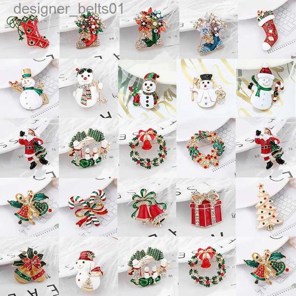 Pins broches luxo requintado broche de natal pino boneco de neve papai noel bota guirlanda moda jóias presente decoração de natal brochesl231120