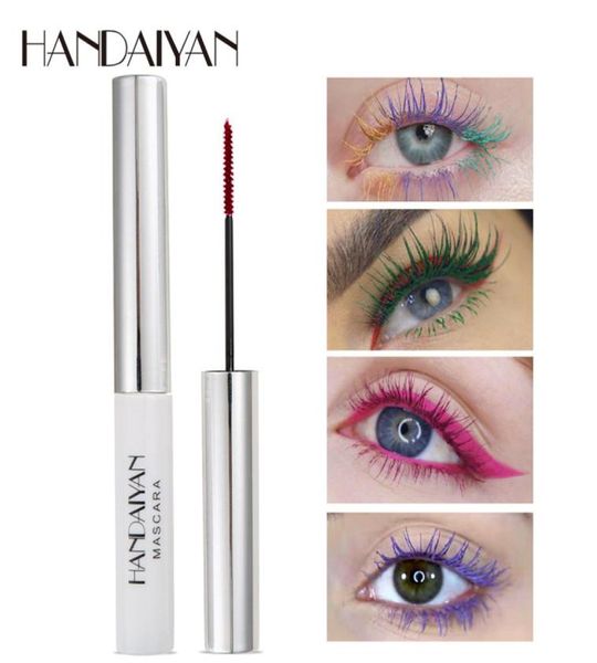 Mascara di colore di marca Impermeabile Ciglia ad asciugatura rapida Curling Trucco Ciglia Blu Rosso Viola Mascara con inchiostro nero2613479