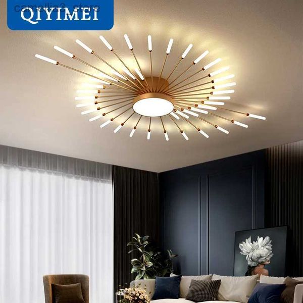 Deckenleuchten QIYIMEI Moderne Deckenleuchten LED-Glanz-Innenbeleuchtung für Schlafzimmer, Flur, Wohnzimmer, Kinderzimmer, Acryl-Lampen, Befestigungsrahmen, 175–260 V, Q231120