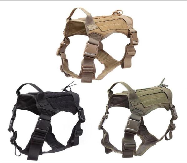 Gilet mimetico tattico da addestramento per cani Militare K9 Imbracatura resistente all'acqua Staccabile per cani di grandi dimensioni Vestiti Toppe Molle Sacchetti Cane 3360280