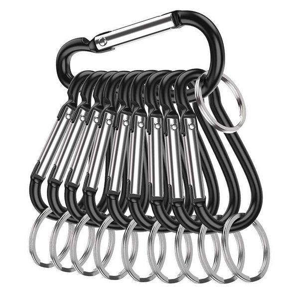 5 PCSCARABINERS Tipo de alumínio do tipo Gourd com anéis -chave Keychain de clipe de primavera para acampar para caminhada na mochila de pesca traving p230420