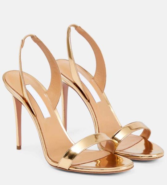 2023S Woman sandal luxury high heels AQuazzur Bubbles 105mm Leather sandals slingback sandaies wedding party dress pumps open toe sling back sexy designer with box