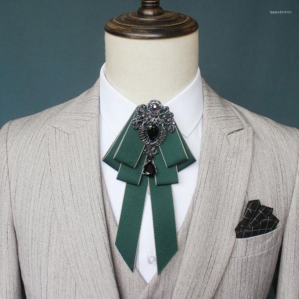 Fliege im britischen Stil, Luxus-Diamant-Blumen-Krawatte für Männer, Frauen, Hochzeit, Trauzeuge, Fliege, Retro-Kleidungszubehör