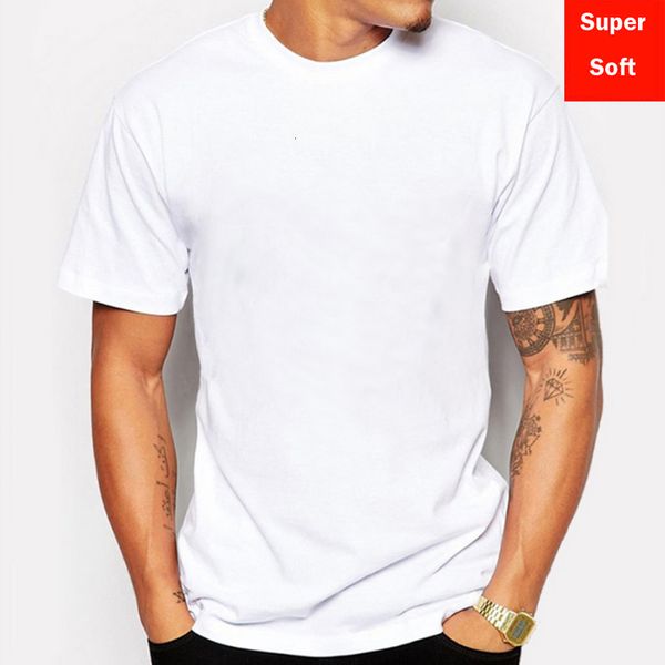 Erkek Tişörtleri Adam Yaz Süper Yumuşak Beyaz Tişörtler Erkekler Kısa Kollu Modal Esnek Tişört Renk Temel gündelik tişörtler 230419