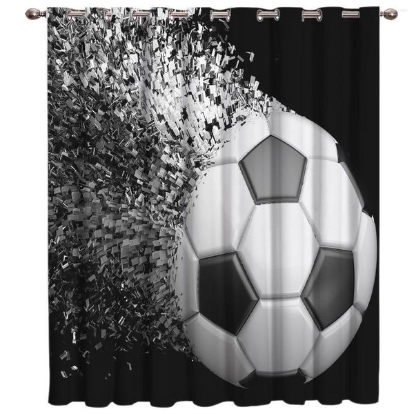 Vorhang Fußball Vorhänge Bälle Fußball Design 3D Fenster für Wohnzimmer Schlafzimmer Küche Kinder