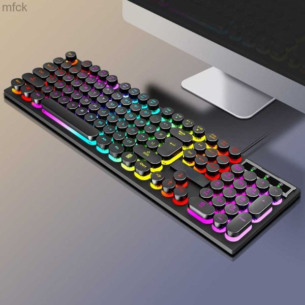 Tastaturen Gaming Mechanische Tastatur USB verkabelt 104 Tasten Tastatur mit RGB Hintergrundbeleuchtung Schwarz Rot Blau Licht für Computer Laptop Pro Gamer