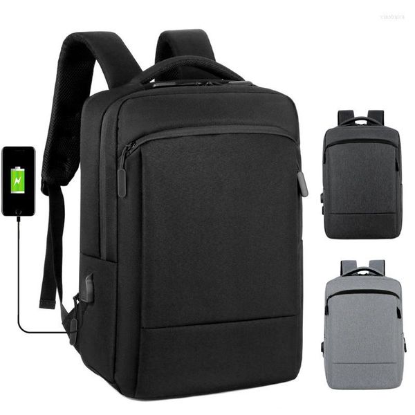 Rucksack Freizeit Schulter Computertasche Herren USB Laptop Salesman's Business Conference Erweiterbar 2023