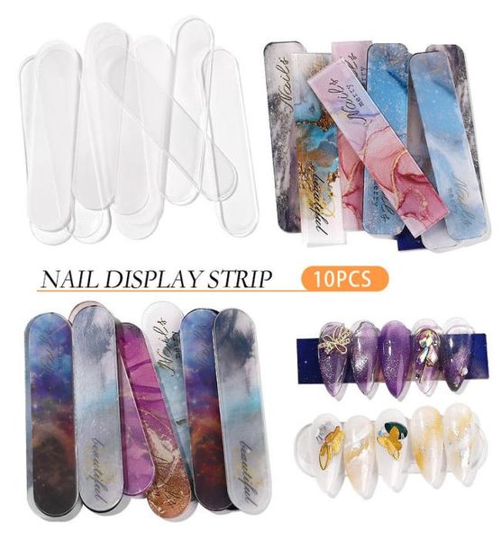10pcsbags tira de exibição de unhas acrílico transparente colorido placa de exibição de unhas ferramentas de salão de arte de unhas suprimentos6299163