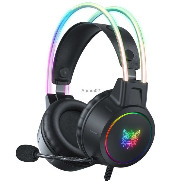 Cep Telefonu Kulaklıklar Kulak E-Sporları Üzerinde Lüminesans Mikrofonlu RGB ile Oyun Kulaklıkları IPad Mobil PC Mac YQ231120