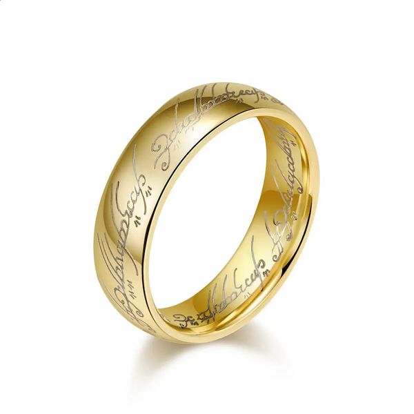 Anéis de casamento Hip Hop Jogo O Senhor Anéis 3 Cores Anel de Tungstênio Mens Punk Ring231118